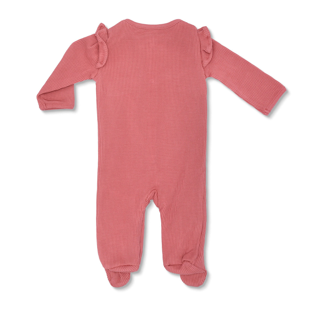 Waffle Ruffle Footie - Terra Cotta - HoneyBug 