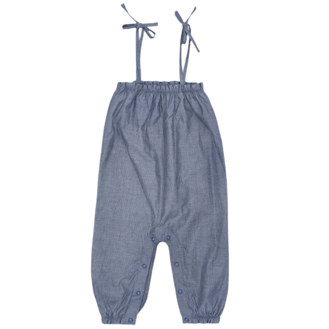Tie Shoulder Jumpsuit - Chambray - HoneyBug 