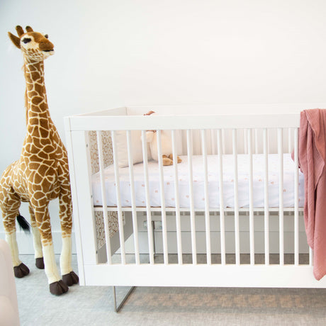 Pack N Play I Portable Crib Sheet Set - Mauve Tulip & Stripes - HoneyBug 