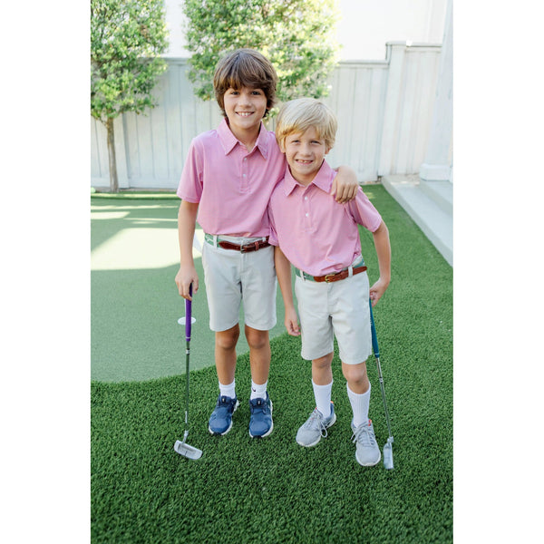 Will Boys' Golf Performance Polo Shirt - Red Stripes - HoneyBug 
