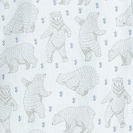 Zipper Footie - Dancing Bears on Baby Blue  100% Pima Cotton by Feather Baby - HoneyBug 