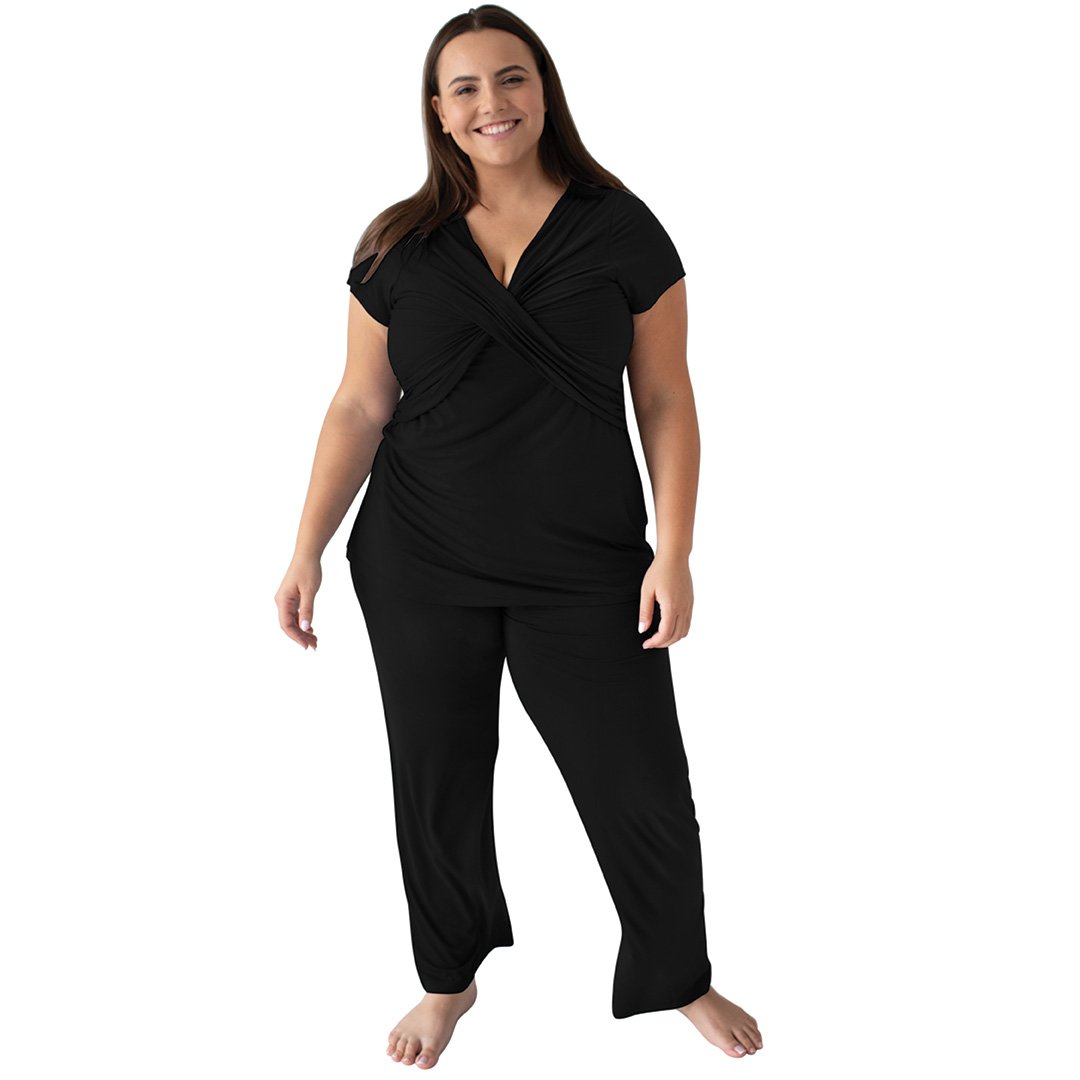 Davy Nursing & Maternity Pajama Set | Black