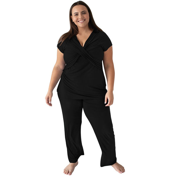 Davy Nursing & Maternity Pajama Set | Black - HoneyBug 