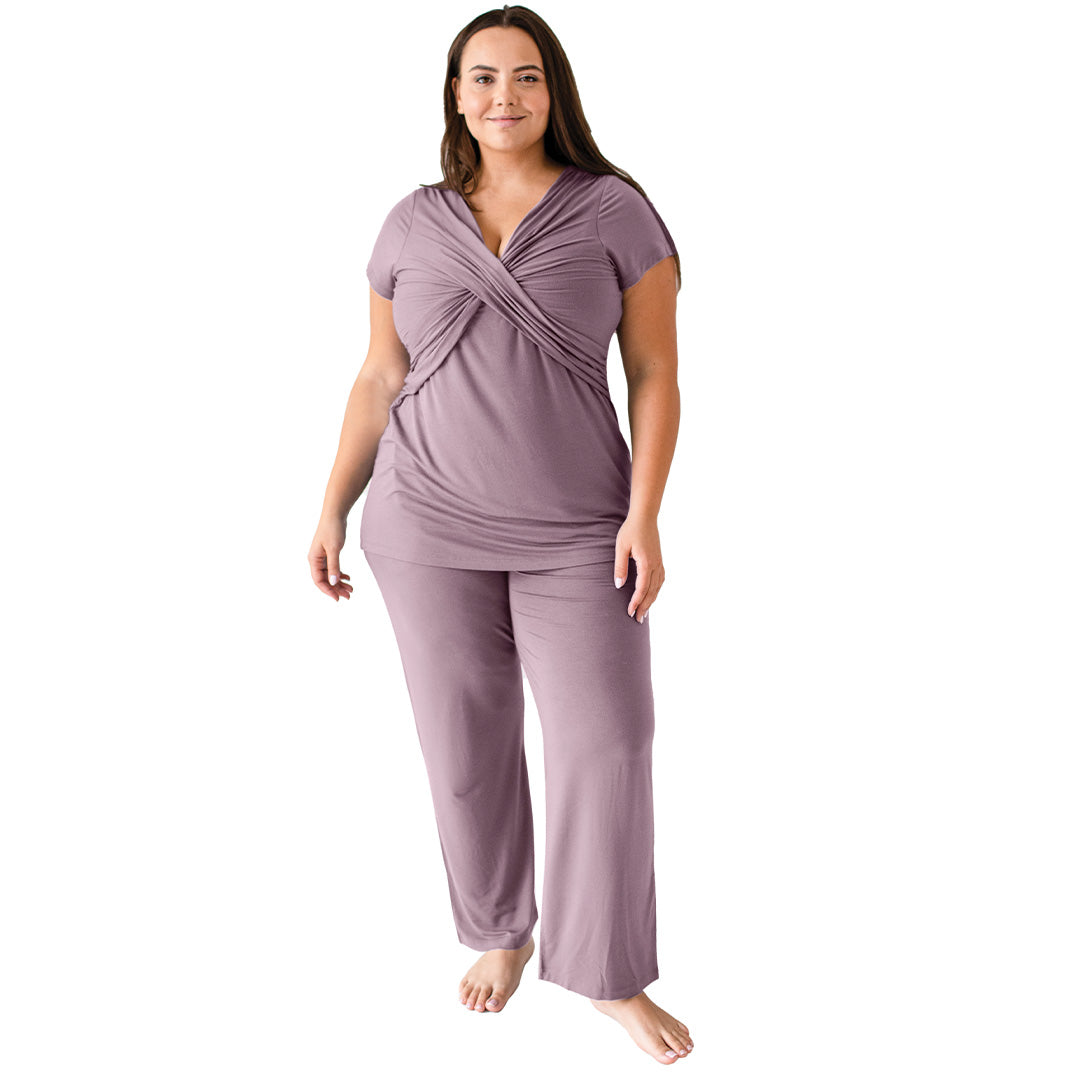 Davy Nursing & Maternity Pajama Set | Dusty Mauve - HoneyBug 