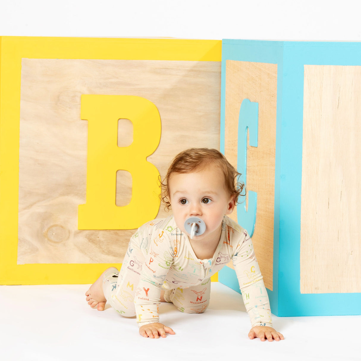Dino ABC Bamboo Convertible Footie - HoneyBug 