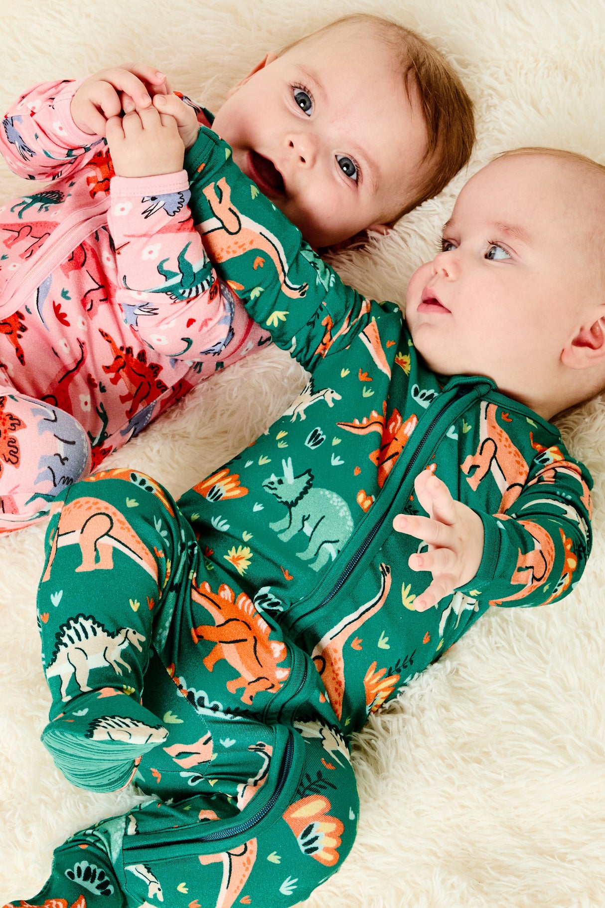 Soft & Stretchy Zipper Footie - Dinosaur Jungle - HoneyBug 