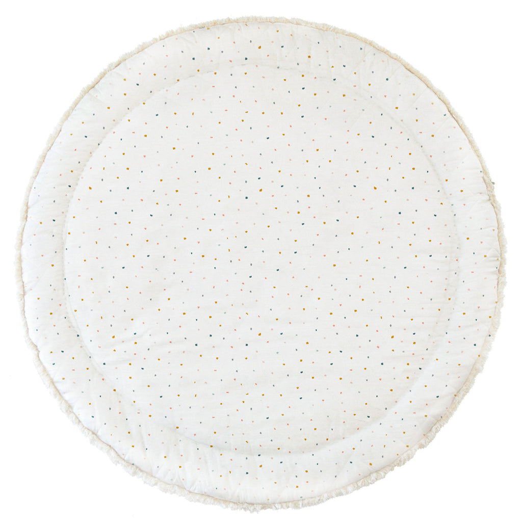 Organic Cotton Quilted Reversible Play Mat - Dotty and Ivory - HoneyBug 