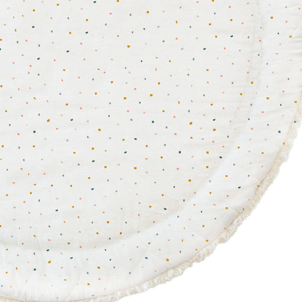 Organic Cotton Quilted Reversible Play Mat - Dotty and Ivory - HoneyBug 