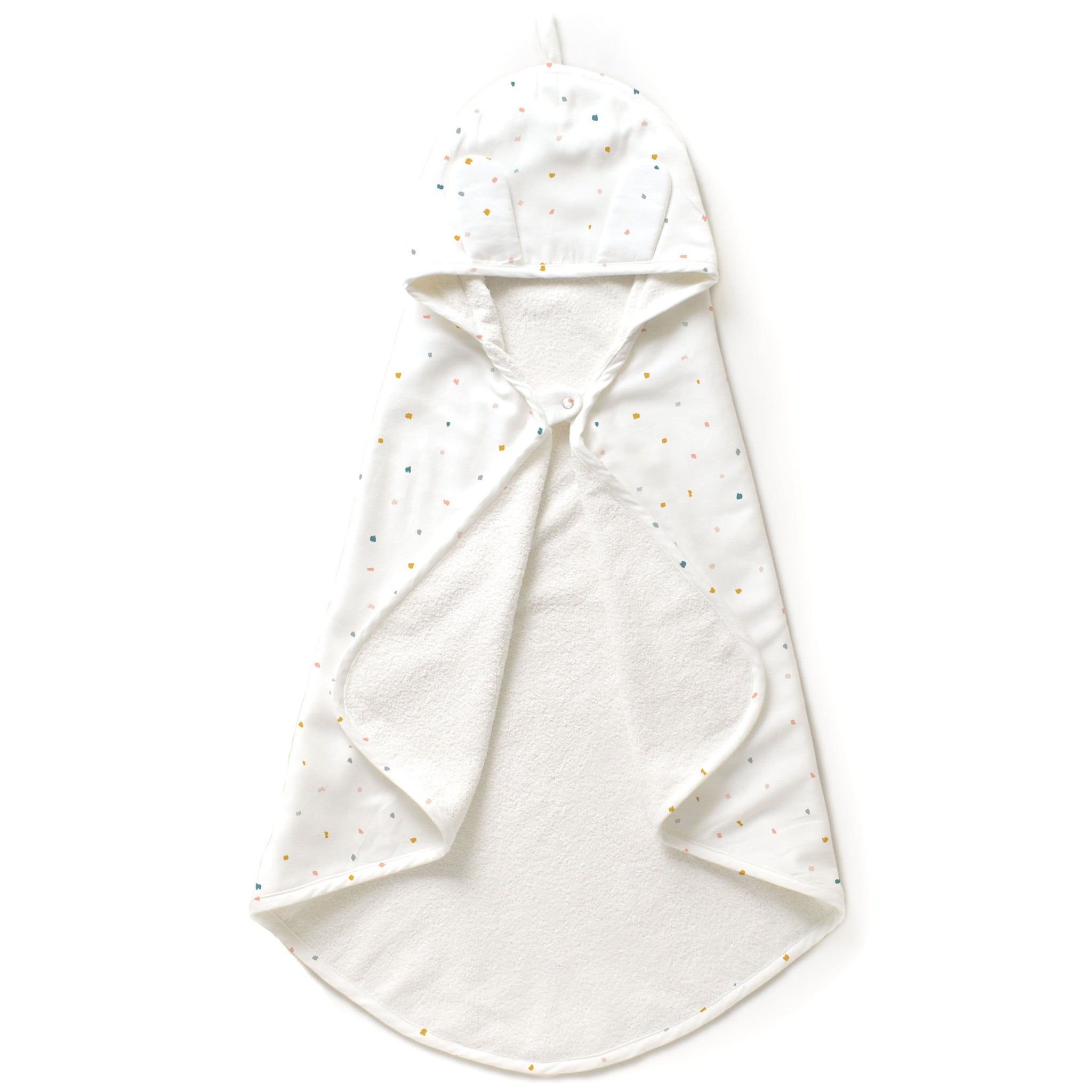 Organic Cotton Hooded Baby Towel & Poncho - Dotty - HoneyBug 
