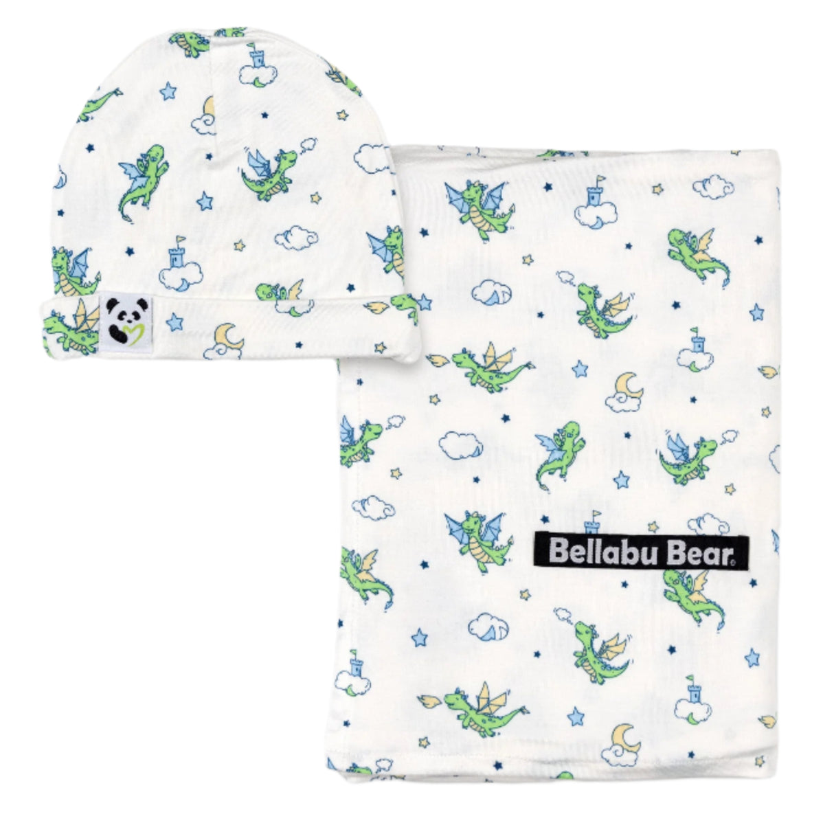 Dragon Bamboo Swaddle & Beanie Set - HoneyBug 