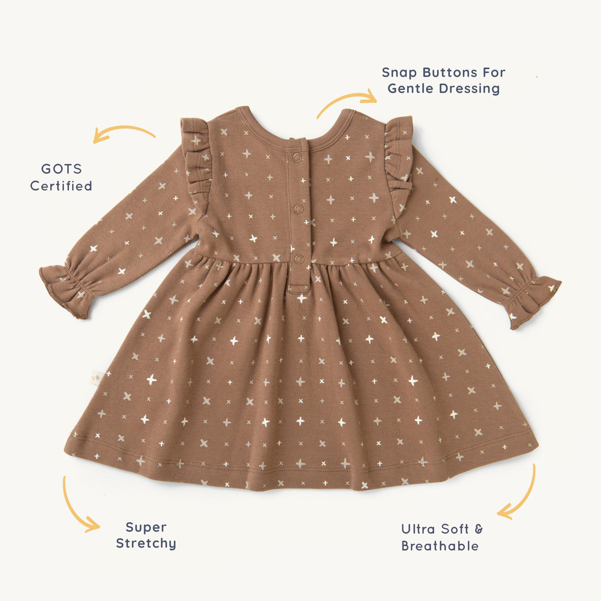Organic Girls Ruffle Dress - Sparkle - HoneyBug 