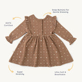 Organic Girls Ruffle Dress - Sparkle - HoneyBug 