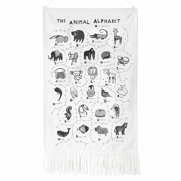 Animal Alphabet Printed Tapestry - HoneyBug 