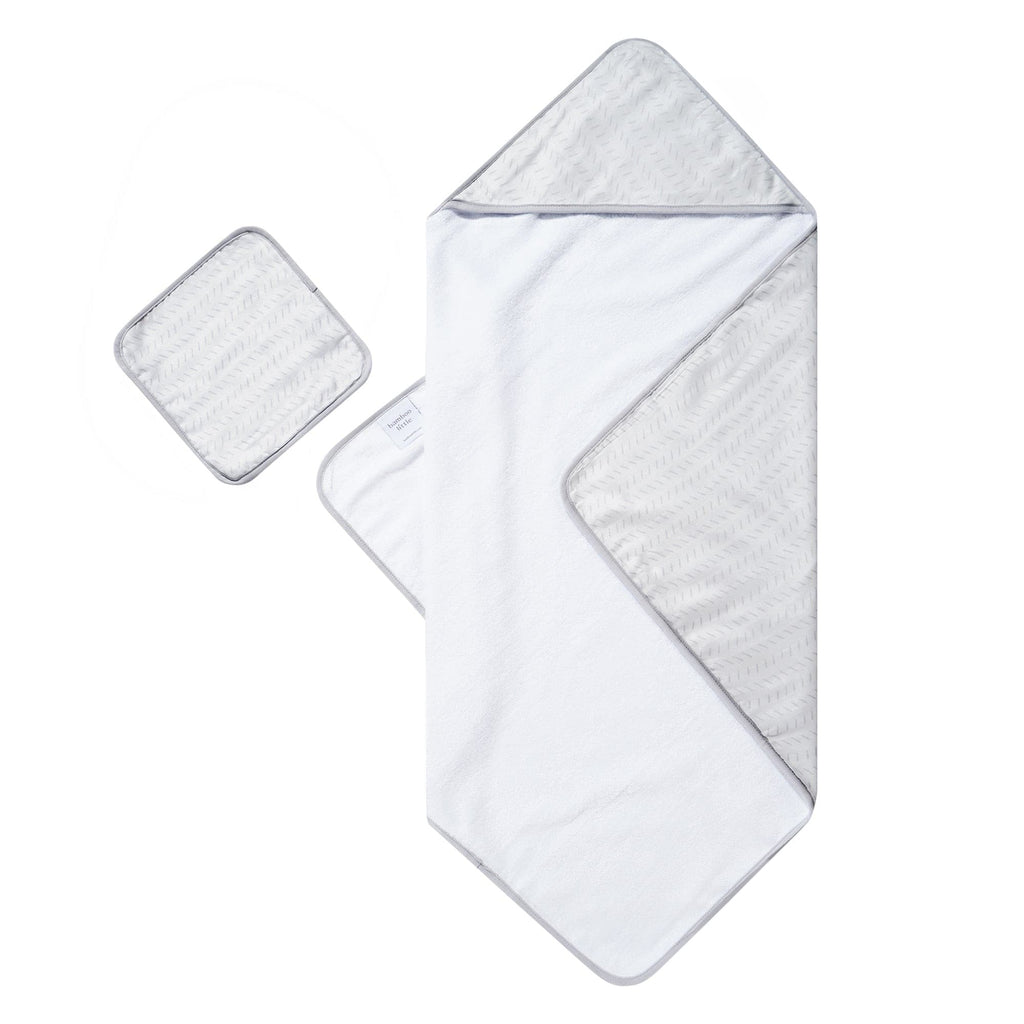 Gray Dash Hooded Towel Set - HoneyBug 