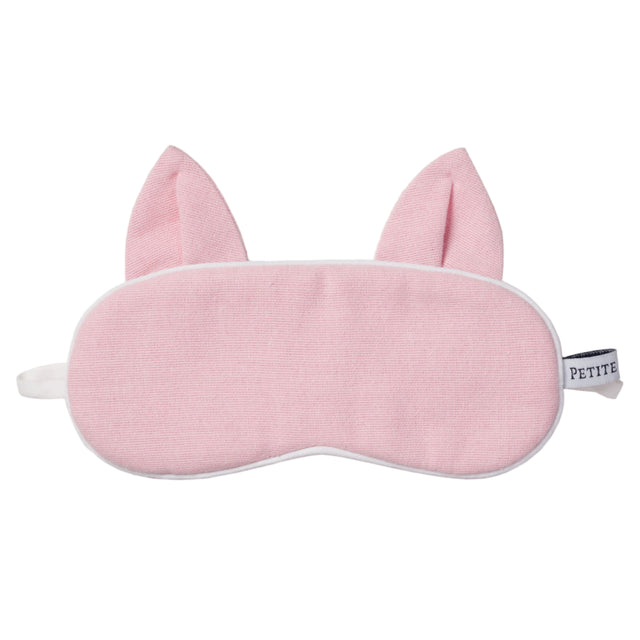 Kid's Flannel Kitty Eye Mask in Pink - HoneyBug 