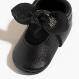 Ebony Knotted Bow Baby Shoe - HoneyBug 