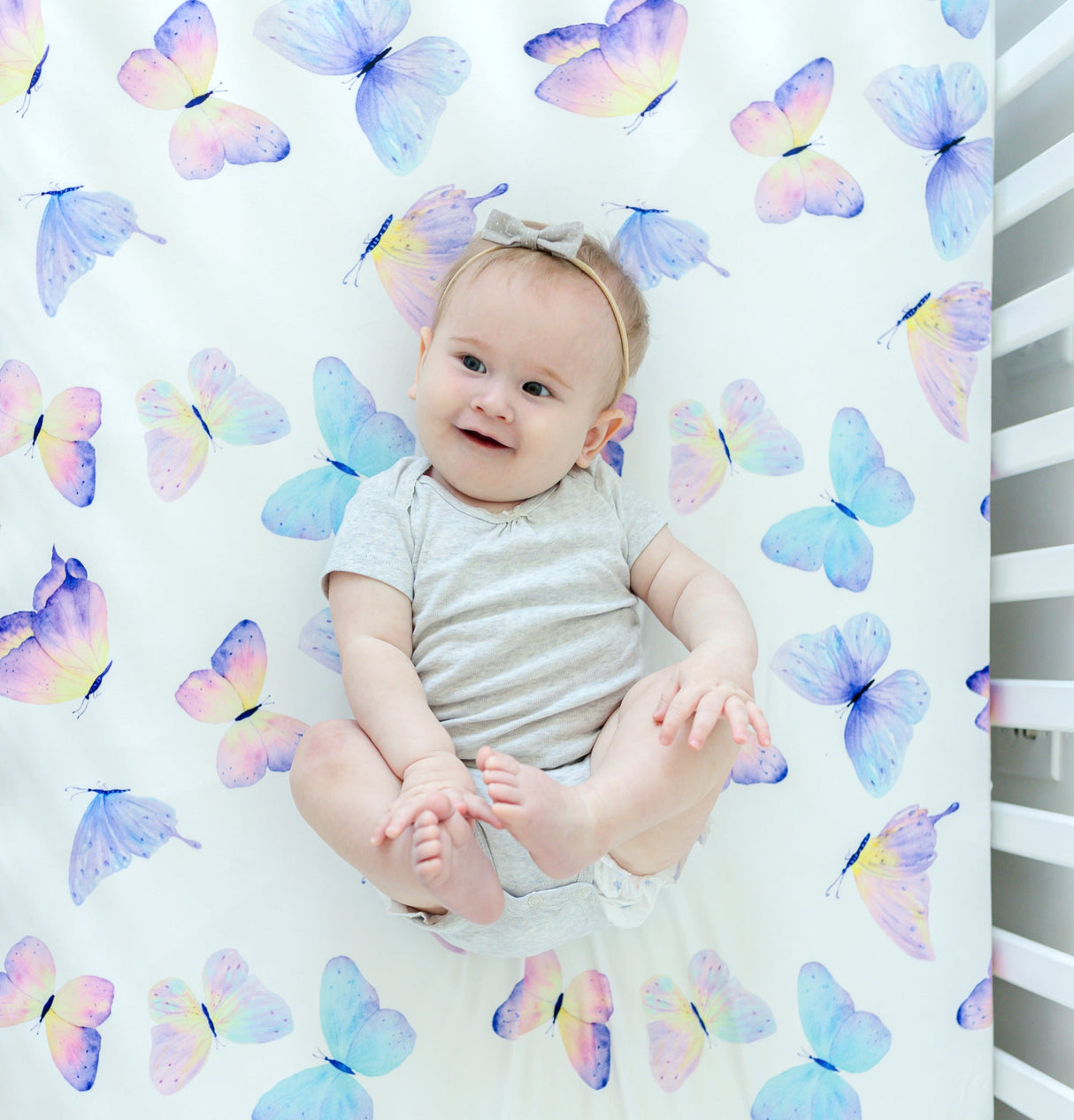 Fitted Crib Sheet - Butterfly - HoneyBug 
