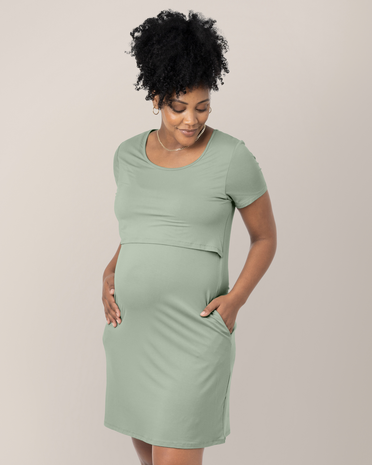Eleanora Bamboo Maternity & Nursing Dress | Aqua Mist - HoneyBug 
