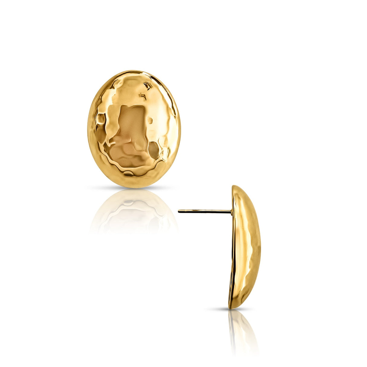 Ira Hammered Oval Earring - HoneyBug 