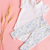 Arabella Blue Floral Leggings - HoneyBug 