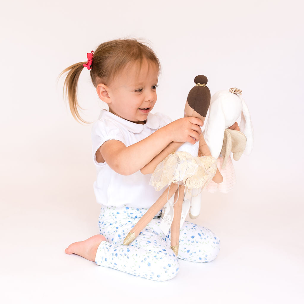 Arabella Blue Floral Leggings - HoneyBug 