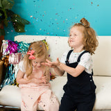 Navy Knit Dungaree - HoneyBug 