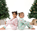Long Sleeve Loungewear Set - Golfing Santa and Elves - HoneyBug 