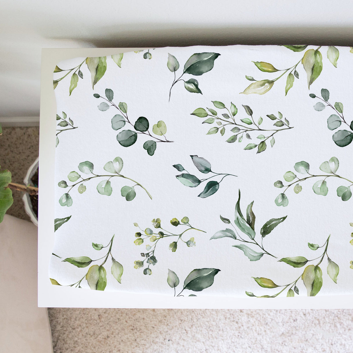 Changing Pad Cover - Eucalyptus - HoneyBug 