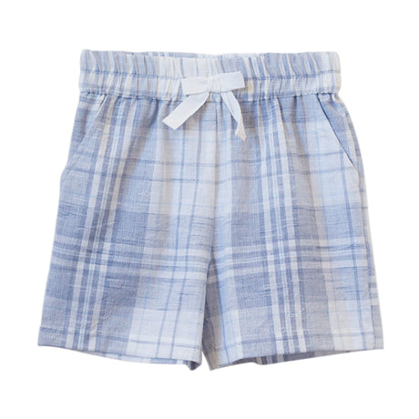 Everyday Shorts - Blue Slub Check - HoneyBug 