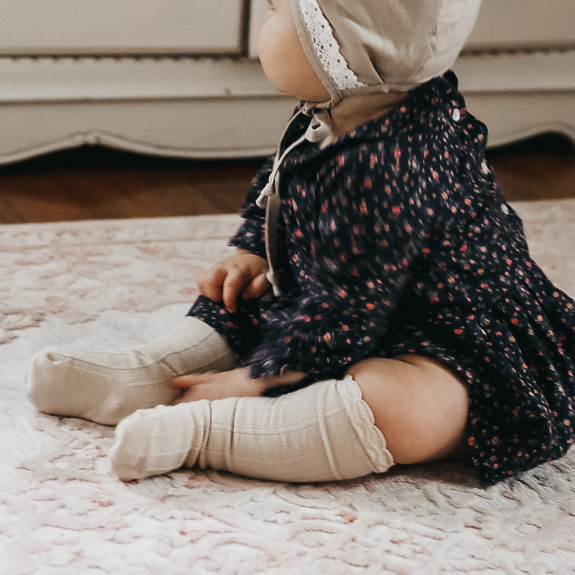 Ruffle Cotton Knee High Socks