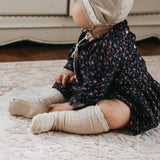 Ruffle Cotton Knee High Socks