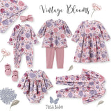 Floral Baby Top & Leggings Set – Bamboo Cotton Vintage Bloom - HoneyBug 