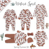 Cowboy Henley Romper - Bamboo Western Spirit Baby Boy - HoneyBug 