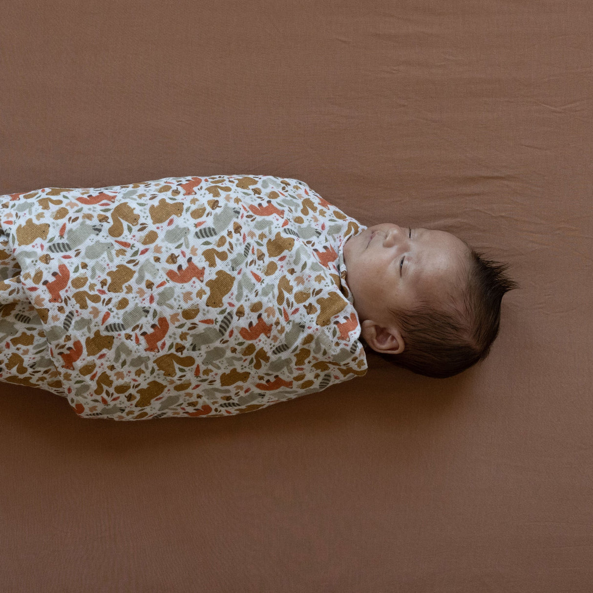 Cotton Muslin Swaddle Blanket - Fall Friends - HoneyBug 