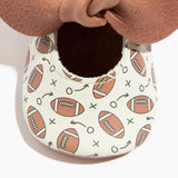 First Down Knotted Bow Baby Shoe - HoneyBug 