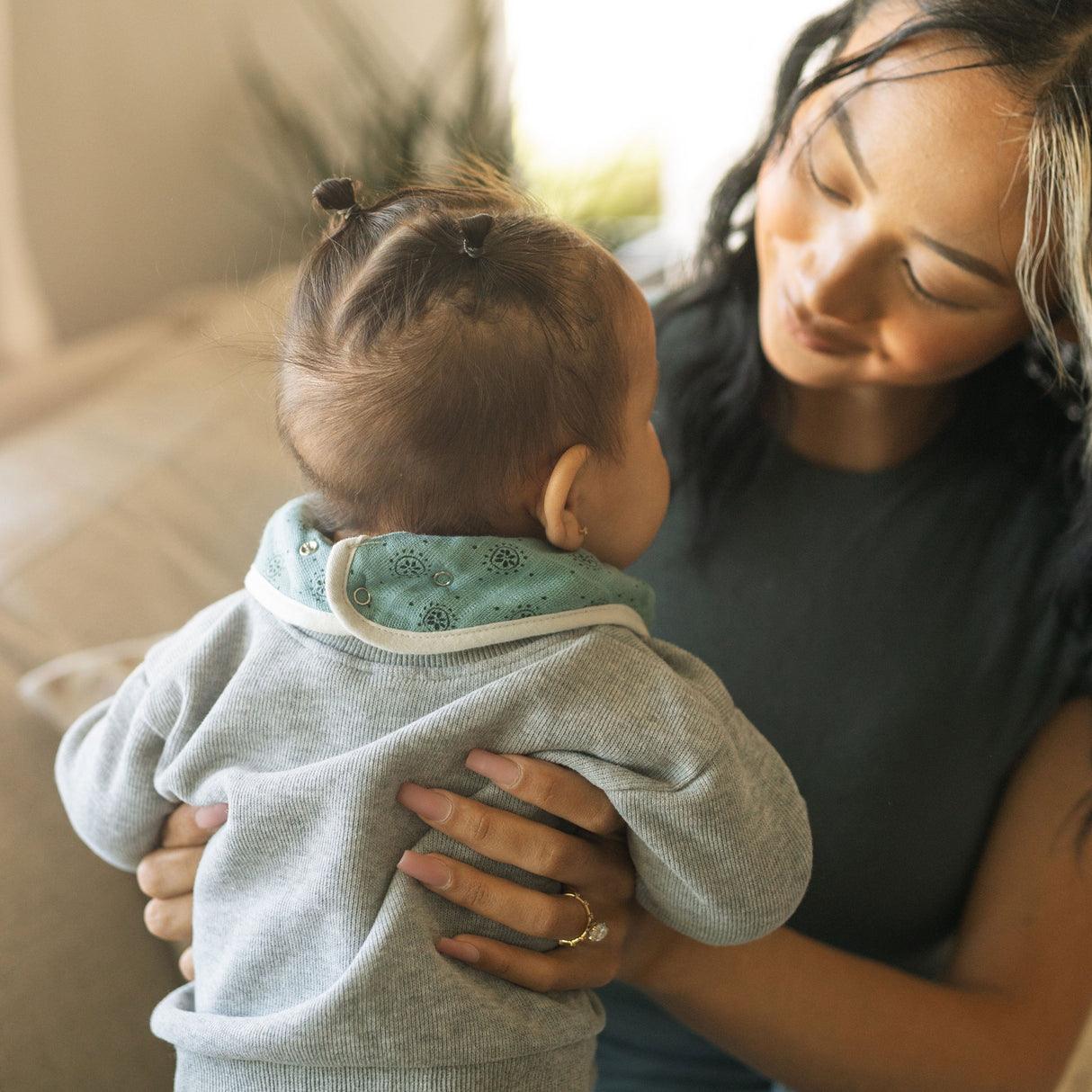 Cotton Muslin + Fleece Bandana Bib 4 Pack - Wallflower - HoneyBug 
