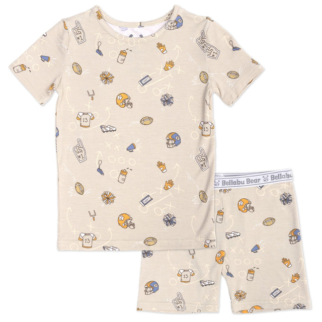 Football Bamboo Kids Pajama Short Set - HoneyBug 