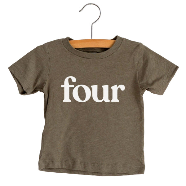 Four Modern Birthday Shirt Kids Tee - HoneyBug 