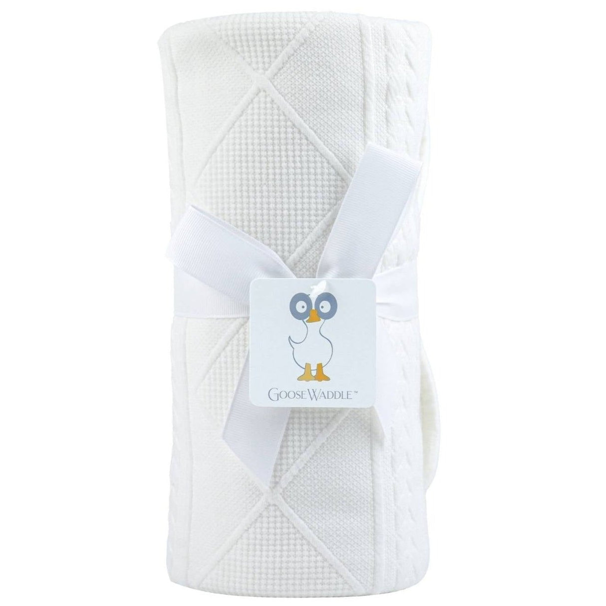 White Knit Blanket - HoneyBug 