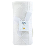 White Knit Blanket - HoneyBug 