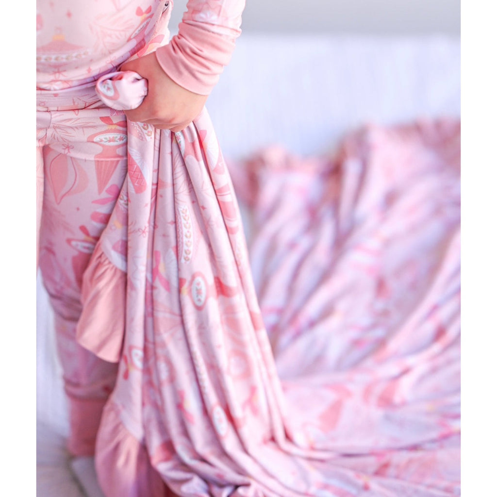 Chiara Bamboo Ruffle Toddler Blanket - HoneyBug 