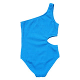 Marine Blue One Shoulder Swimsuit - HoneyBug 