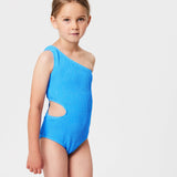 Marine Blue One Shoulder Swimsuit - HoneyBug 