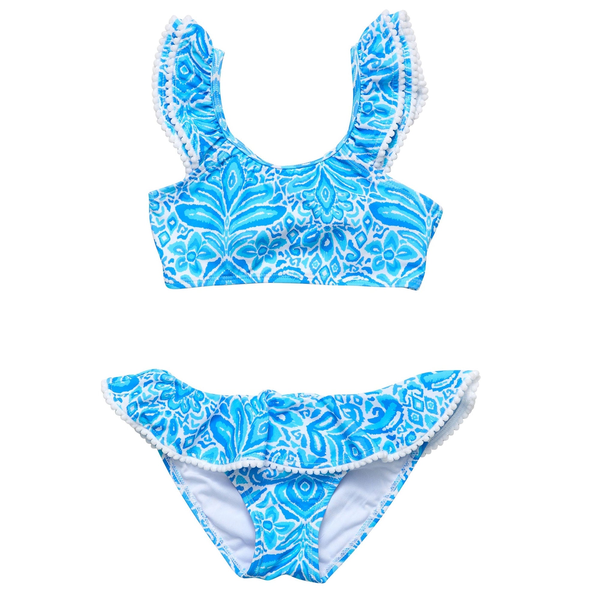 Santorini Blue Frill Crop Bikini – HoneyBug