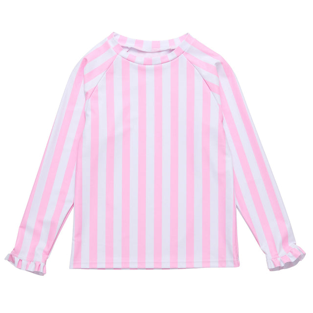 Pink Stripe LS Rash Top - HoneyBug 