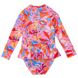 Blooming Sunset Sustainable LS Skirt Surf Suit - HoneyBug 