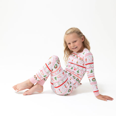 Long Sleeve Loungewear Set - Sugar Plum Fairy - Nutcracker Fair Isle - Pink - HoneyBug 