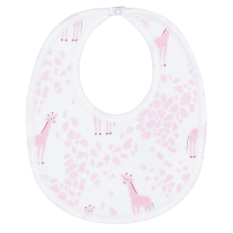 Pink Giraffe Print Bib - HoneyBug 