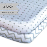 Bassinet Sheet Set - Grey Chevron & Polka Dot - HoneyBug 