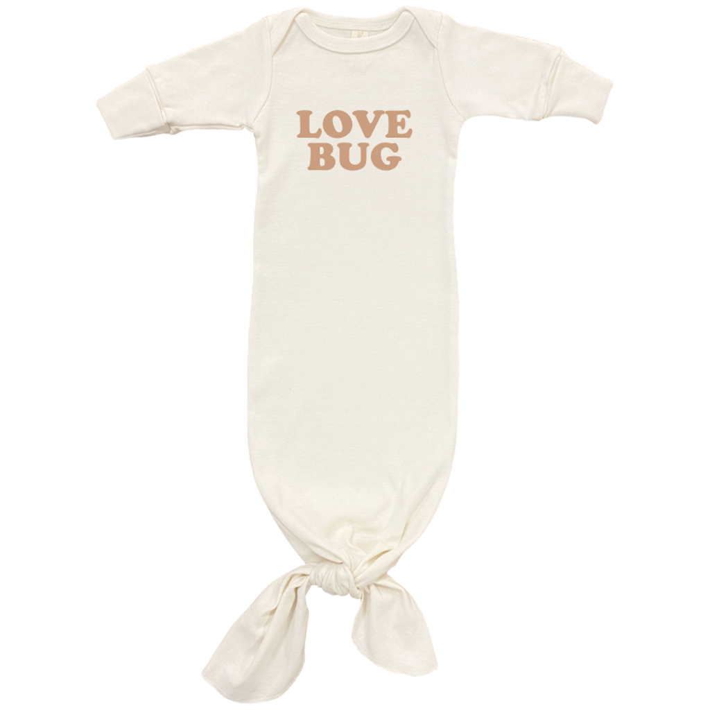 Love Bug - Organic Infant Gown - Clay - HoneyBug 